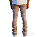 Stacked Jeans Mens Trousers Washed Denim Pants